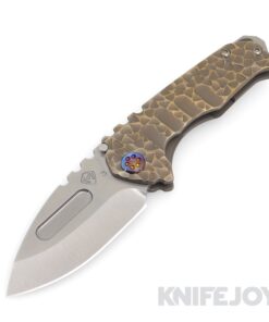 Medford Knives Praetorian Genesis "T" 3V Tumbled Drop Point Blade with Bronze Peaks & Valleys Handles/ Flamed Hardware and Clip
