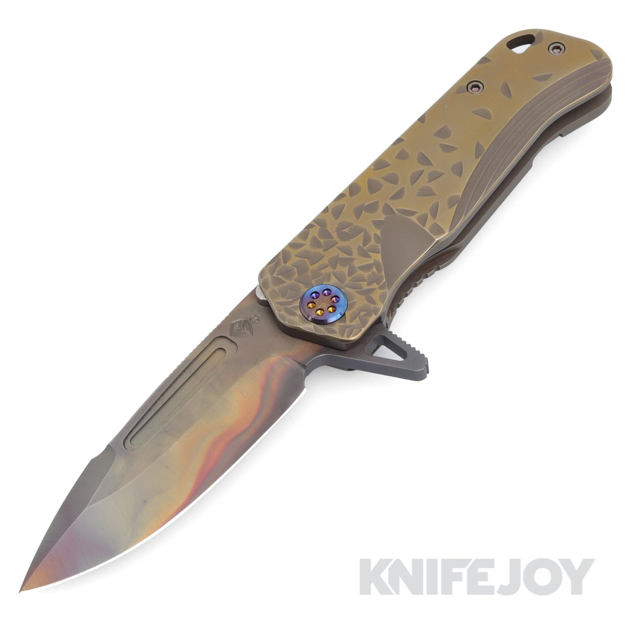 Medford Knives Proxima S35VN Vulcan Blade with BB/ Bronze with Rose Hammered Fade Handles/ Flamed Hardware and Clip