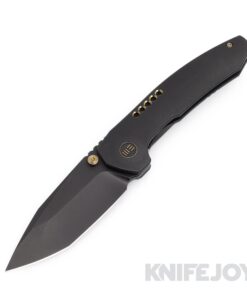 We Knife - 22002B-2 Trogon Thumb Stud Black Stonewashed Blade with Black Titanium Handles