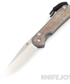 Chris Reeve Knives Large Sebenza 31 Drop Point with Natural Canvas Micarta Inlay with Polished Blade