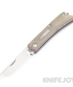 Esnyx Silver Line Beer Buster Jr. Slipjoint M390 Hand Rubbed Satin Finish Blade and a Bead Blast Titanium, Green Micarta over Red G10 Liner Handle with a Blasted Titanium Bottle Inlay