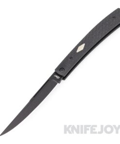 Esnyx Silver Line Barracuda Slipjoint M390 Black PVD Finish Blade and Black PVD Titanium, Black G-10 Textured Handles with Satin Diamond Inlay