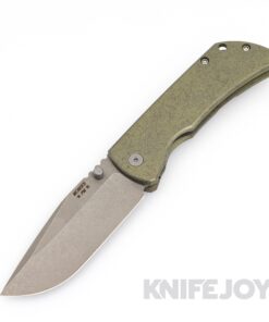 McNees Knives PM Mac2 3.5" Matte Stonewash Magnacut Blade and Matte Atomic Green/Bronze Handles