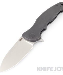 B'yond EDC River Wolf Frame Lock Stonewash Plain Blade with Black Stonewash Handles