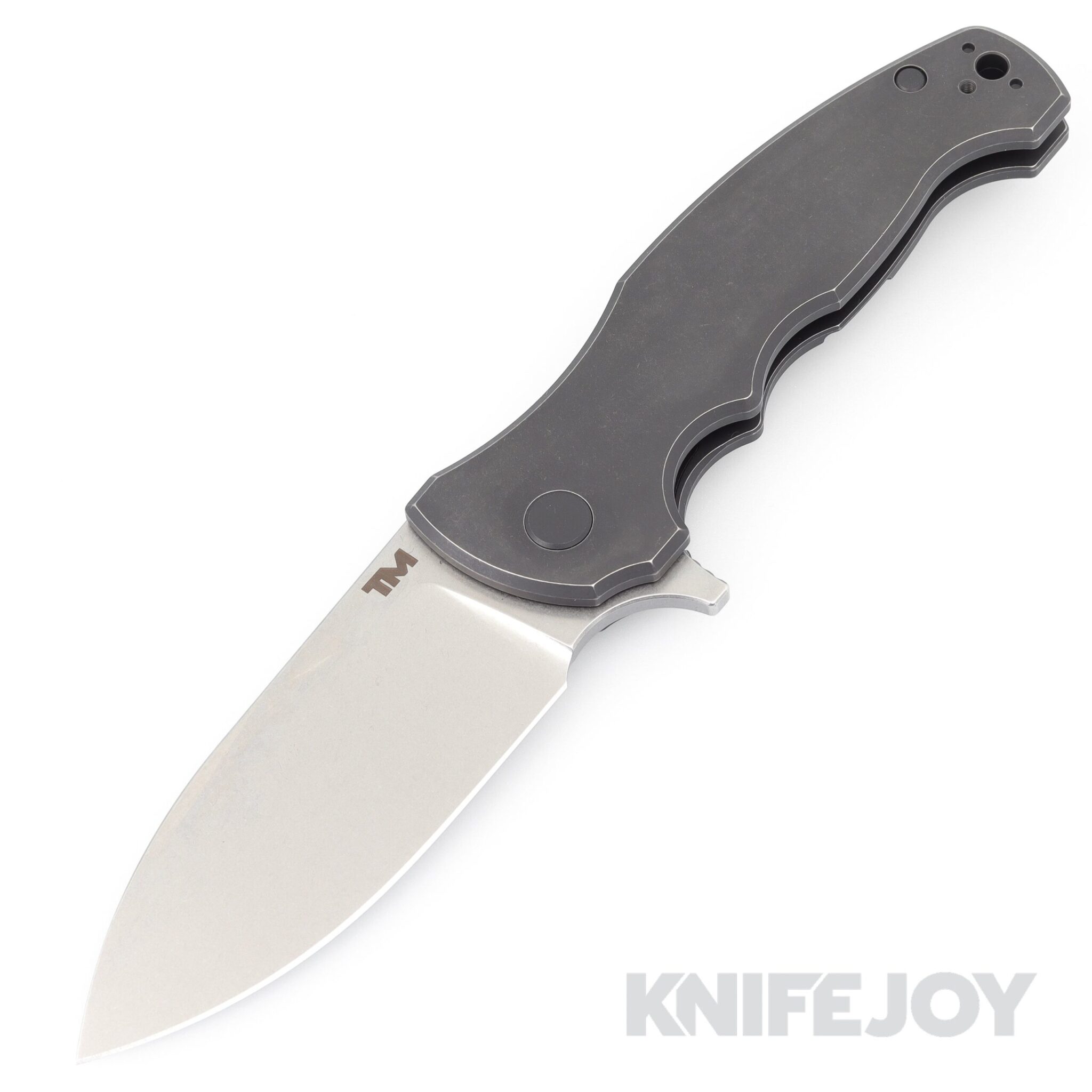 B'yond EDC River Wolf Frame Lock Stonewash Plain Blade with Black Stonewash Handles