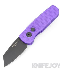 Pro-tech Knives PTR5406-PURPLE Auto Runt 5 DLC Reverse Tanto Magnacut Blade with Textured Purple Aluminum Handles
