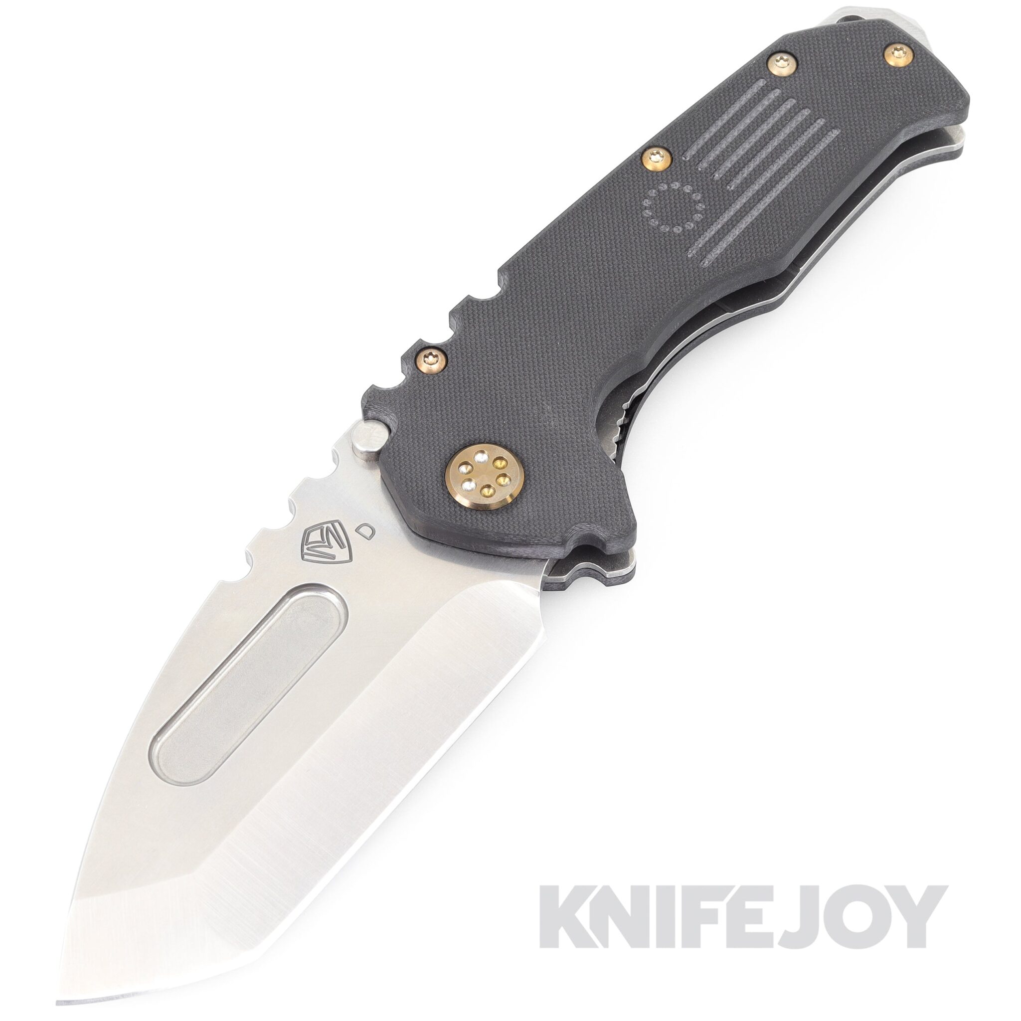 Medford Knives Praetorian Scout M/P D2 Tumbled Tanto Blade with Black G10 Handles/ Bronze Hardware and Clip