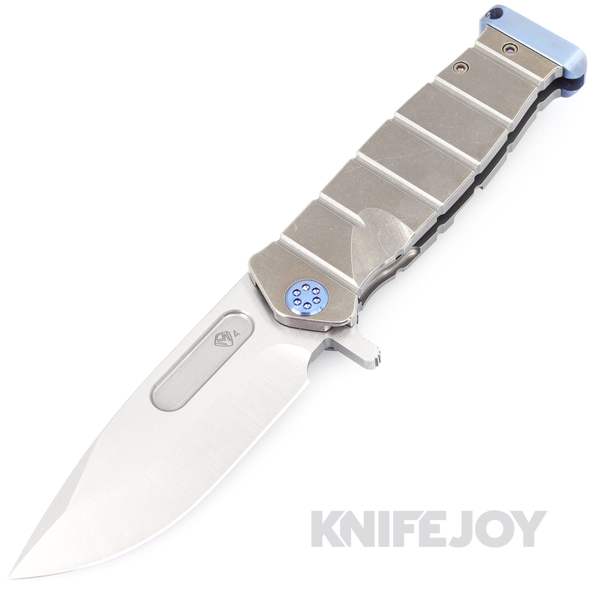 Medford Knives USMC FF S45VN Tumbled Blade with Tumbled Handles/ Blue Hardware/ Clip/ Pommel