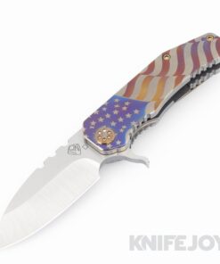 Medford Knives 187 Flipper D2 Tumbled Blade with Tumbled American Flag Handles/ Bronze Hardware and Bronze Clip