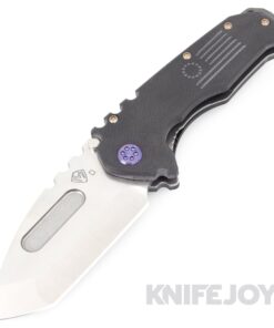 Medford Knives Praetorian Scout M/P D2 Tumbled Tanto Blade with Black G10 Handles/ Violet Hardware and PVD Clip