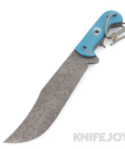 T.M. Hunt Custom Knives Big Bear Bowie Fixed Blade with Blue Micarta/ Black Micarta Liner Handles