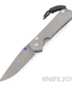 Chris Reeve Knives Small Sebenza 31 Drop Point Raindrop Damascus Blade with Plain Handles