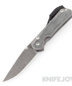 Chris Reeve Knives Small Sebenza 31 Drop Point Ladder Damascus Blade with Black Canvas Micarta Inlay Handles
