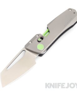 WINTERBLADE Co. Factor Folding Knife Satin Blade with Sandblasted Titanium Handles/ Lime Green Accents