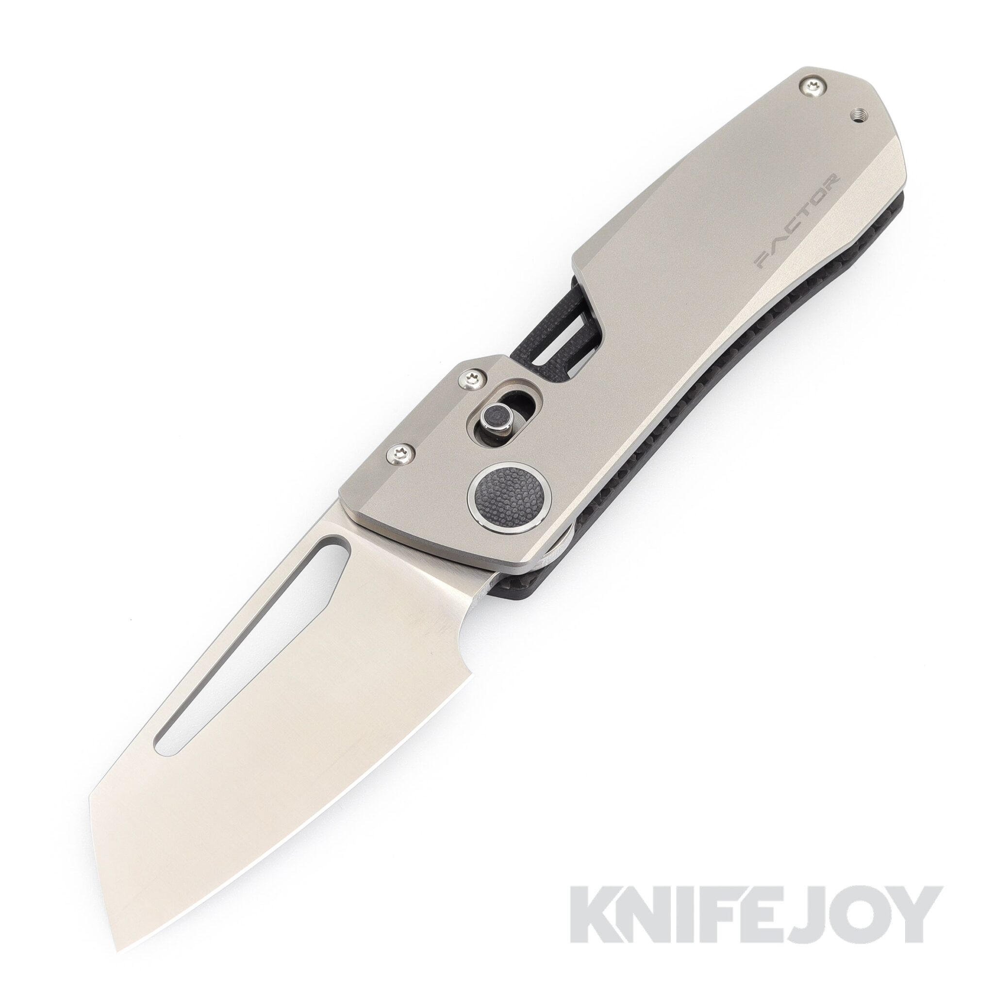 WINTERBLADE Co. Factor Folding Knife Satin Blade with Sandblasted Titanium Handles/ Black Accents