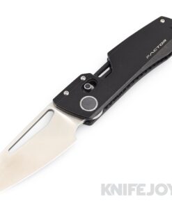 WINTERBLADE Co. Factor Folding Knife Satin Blade with Stonewashed Black Titanium Handles/ Black Accents