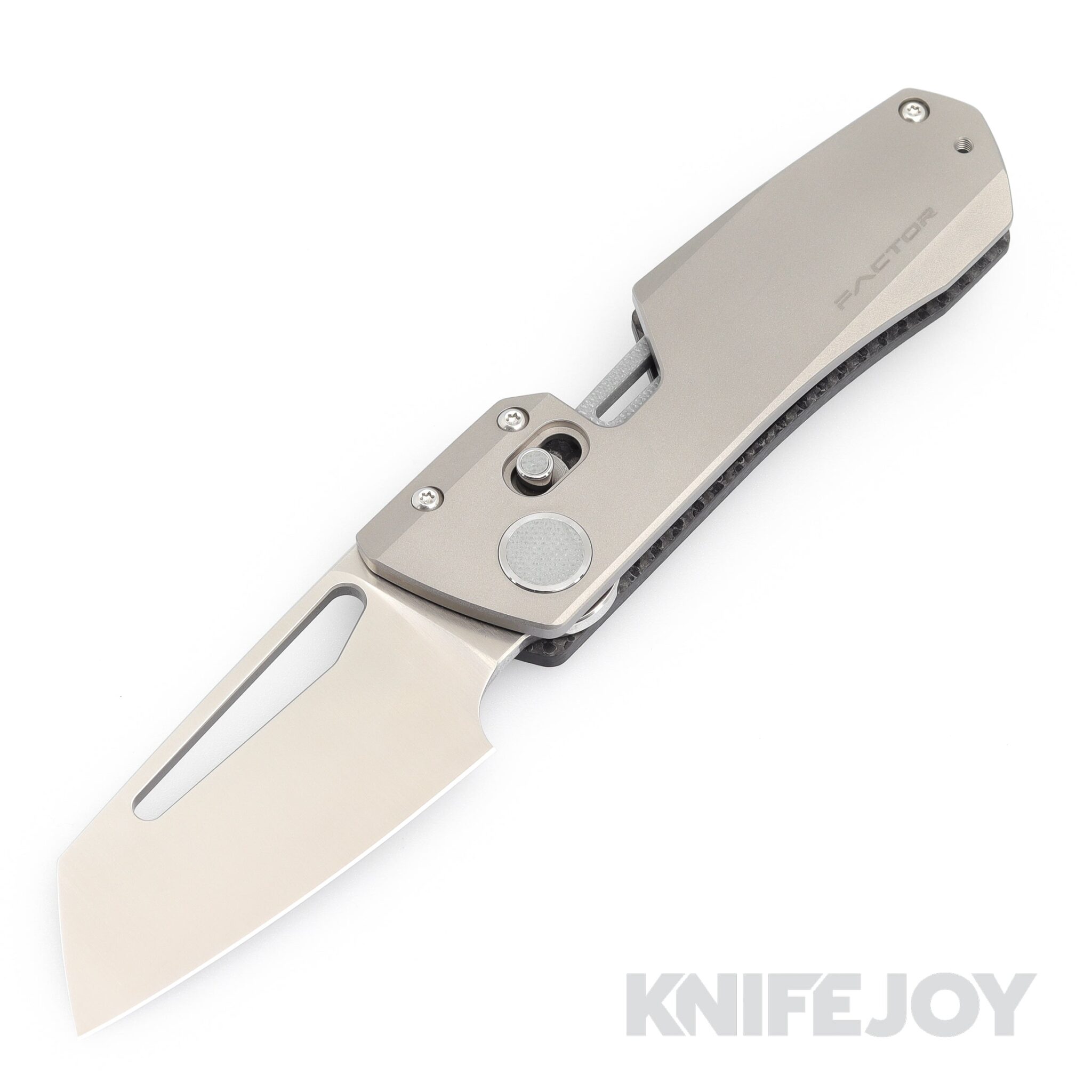 WINTERBLADE Co. Factor Folding Knife Satin Blade with Sandblasted Titanium Handles/ Gray Accents