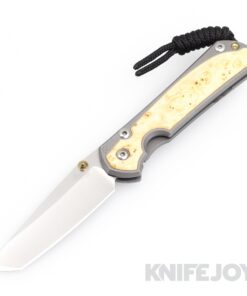 Chris Reeve Knives Small Sebenza 31 Tanto Plain Blade with Matte Finish Box Elder Inlay Handles