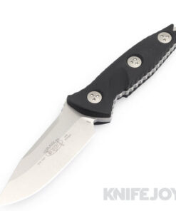 MICROTECH 113M-10 Fixed Blade SOCOM Alpha MINI Single Edge Stonewash Standard Blade with Black Aluminum Handles