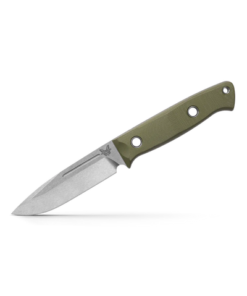 Benchmade 163-1 Bushcrafter Fixed Blade Knife Drop Point Stonewash CPM-S30V Blade with OD Green G10 Handles