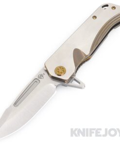 Medford Knives Proxima S45VN Tumbled Blade with Bronze/ Silver Flats Handles/ Bronze Hardware and Clip
