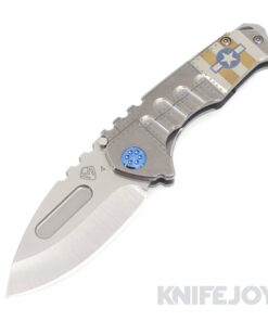 Medford Knives Praetorian Genesis "T" S45VN Tumbled Drop Point Blade with Tumbled Aviation Handles/ Blue Hardware and Clip