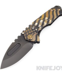 Medford Knives Praetorian Genesis "T" S45VN PVD Drop Point Blade with PVD w/ Gold American Handles/ Bronze Hardware and Clip
