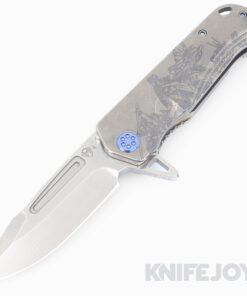 Medford Knives Proxima S45VN Tumbled Blade with Tumbled "Crossing the Delaware" Handles/ Blue Hardware and Clip