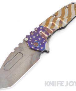 Medford Knives Praetorian "T" 3V Vulcan Tanto Blade with Tumbled Full Color American Flag Handles/ Flamed Hardware and Clip