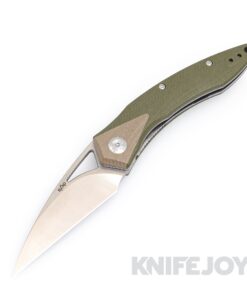 B'yond EDC BEDC2105-GRN GEO Folder Satin Plain Blade with Green G10 Handles