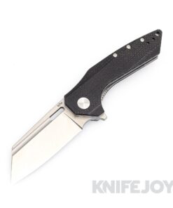 B'yond EDC BEDC2108-BK Thwaak Flipper Folder Satin Plain Blade with Black Micarta Handles