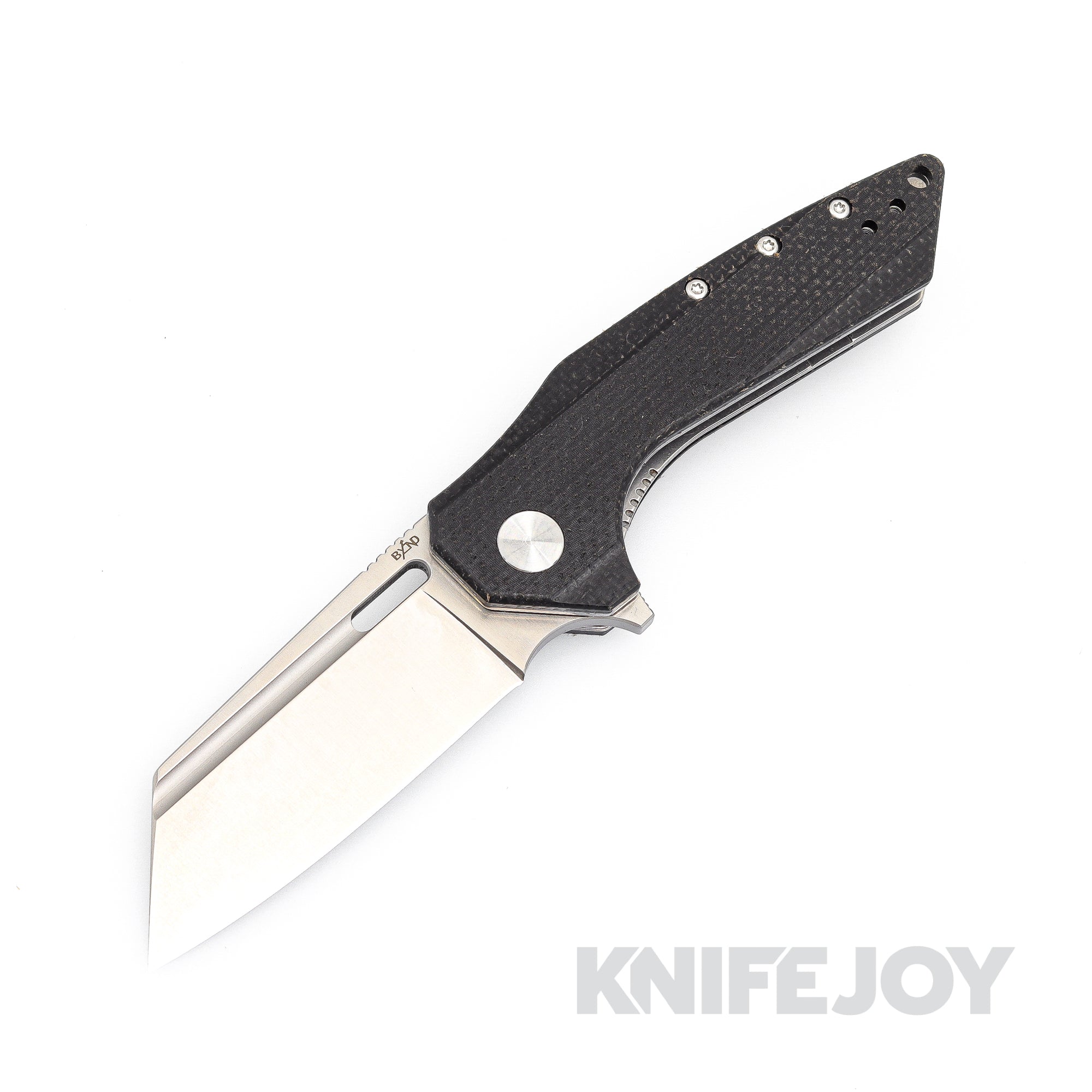 B'yond EDC BEDC2108-BK Thwaak Flipper Folder Satin Plain Blade with Black Micarta Handles
