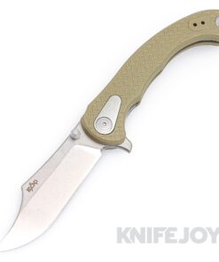 B'yond EDC BEDC2201-OD Motiv Flipper Folder Satin Plain Blade with Green Textured FRN Handles