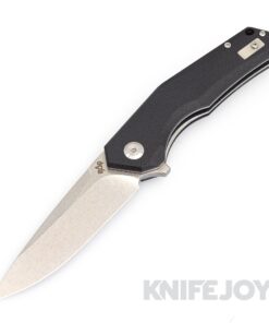 B'yond EDC SA1901DG-BK Arch Liner Lock Folder Satin Plain Blade with Black G10 Handles