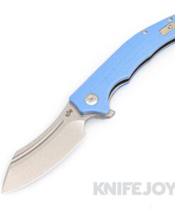 B'yond EDC SA1903DG-BL Sunder Liner Lock Folder Satin Plain Blade with Blue G10 Handles