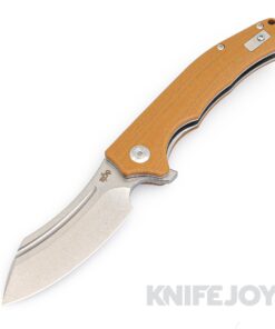 B'yond EDC SA1903DG-BN Sunder Liner Lock Folder Satin Plain Blade with Brown G10 Handles