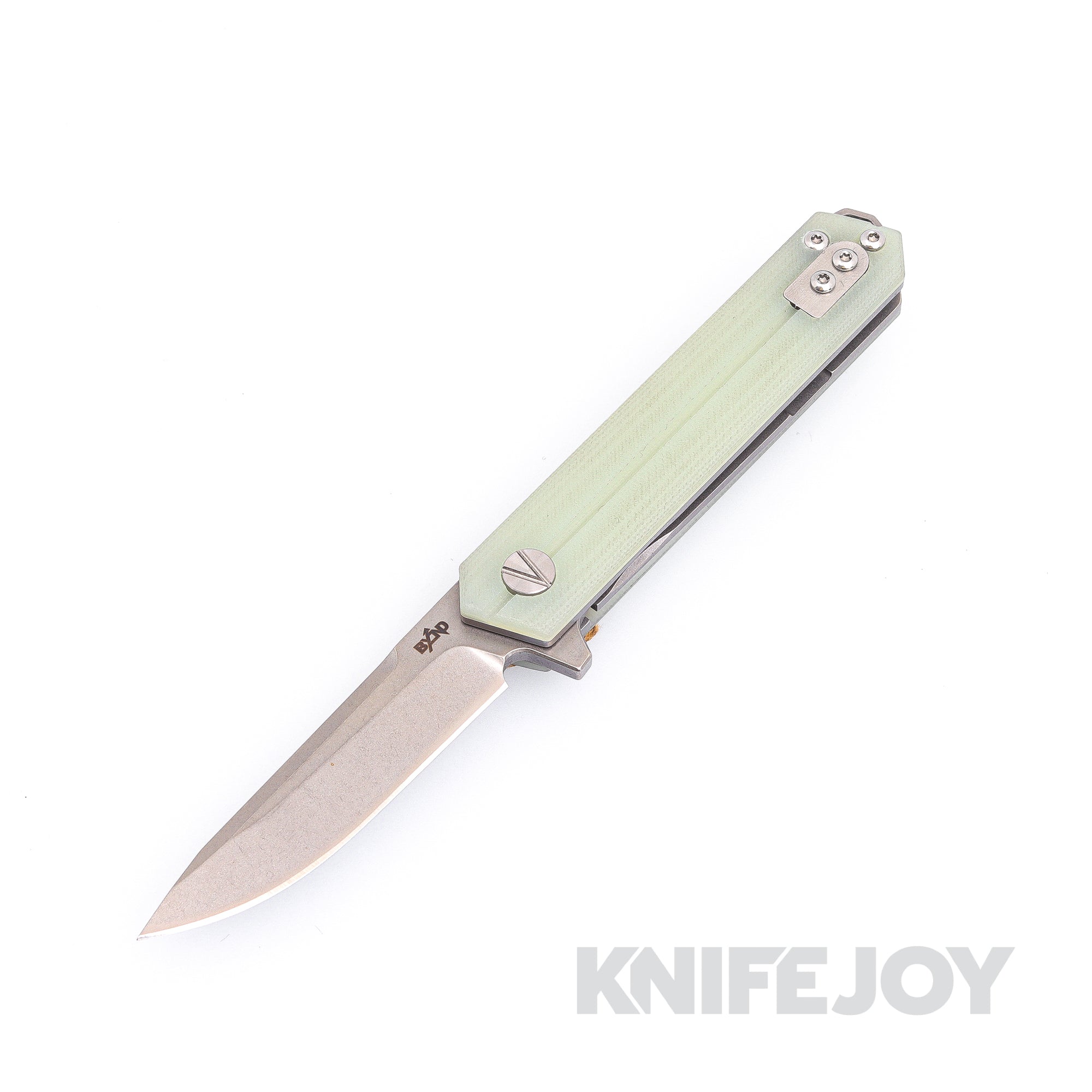B'yond EDC SA1905R1DGS-TG Linear Liner Lock Folder Satin Plain Blade with Translucent Green G10 Handles