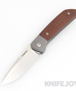 Enrique Pena Custom Front Flipper Mula with Brown Canvas Micarta and Plain Ti Clip