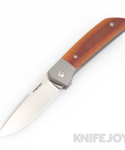 Enrique Pena Custom Front Flipper Mula with Brown Canvas Micarta and Mokuti Clip