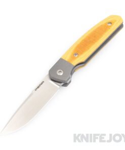 Enrique Pena Custom Front Flipper Caballero with Brown Canvas Micarta and Mokuti Clip