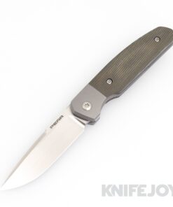 Enrique Pena Custom Front Flipper Caballero with Green Canvas Micarta and Mokuti Clip