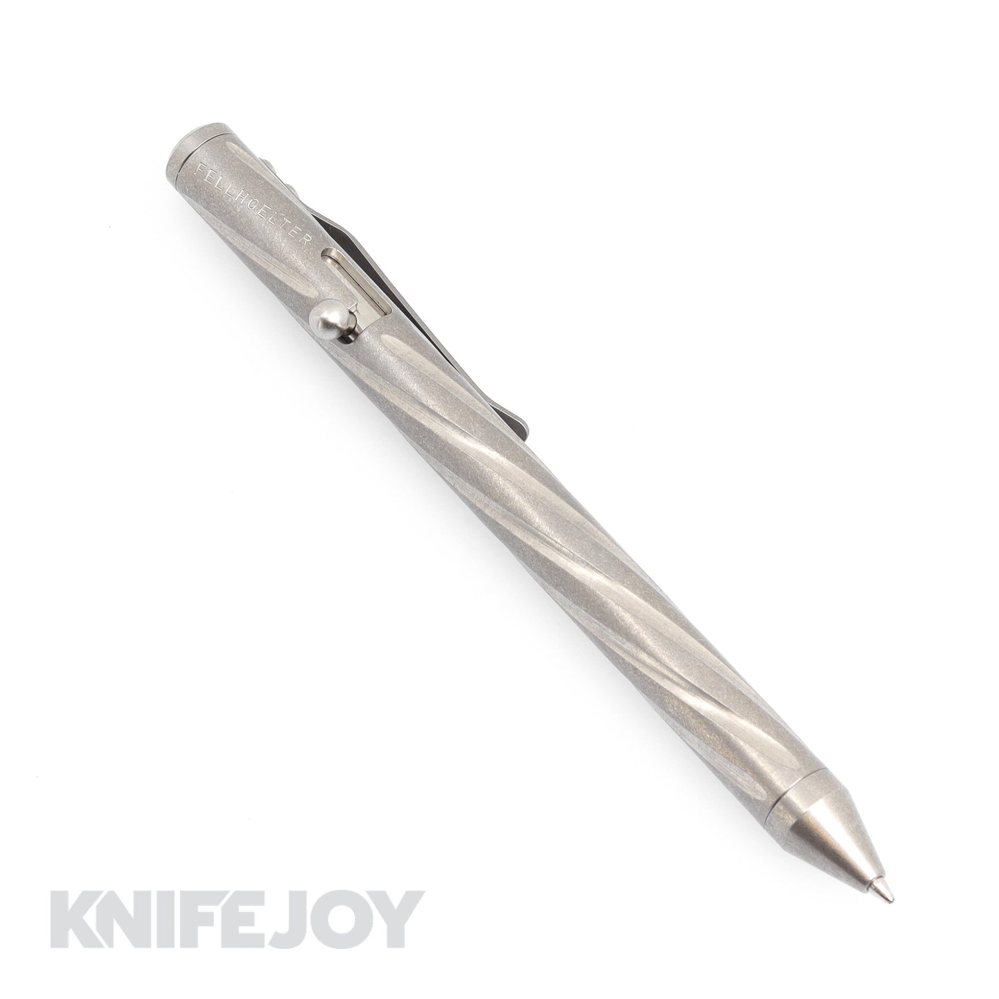 Fellhoelter TiBolt LEFTY Pen Engraved Spiral Fluted Full Titanium Pen