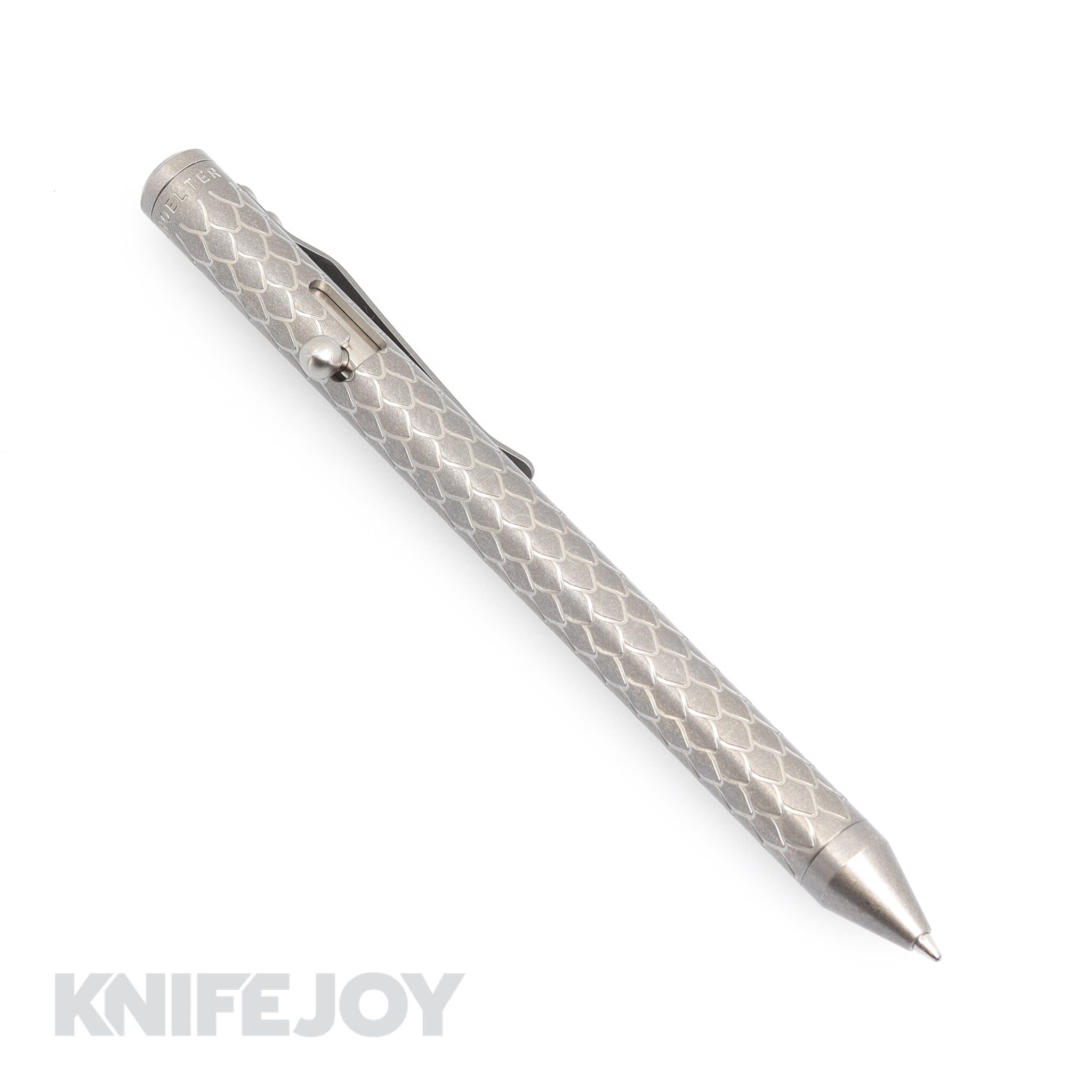 Fellhoelter TiBolt LEFTY Pen Engraved Dragon Scales Full Titanium Pen