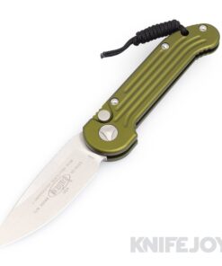 MICROTECH 135-10OD Auto L.U.D.T. Stonewash Standard Blade with OD Green Aluminum Handles