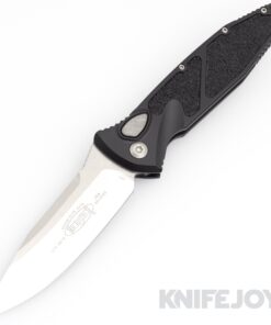 MICROTECH 160A-10 SOCOM Elite Auto Single Edge Stonewash Standard Blade with Black Aluminum Handles