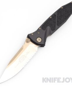 MICROTECH 160-14 SOCOM Elite Auto Single Edge Bronzed Partial Serrated Blade with Black Aluminum Handles