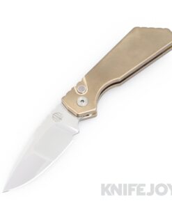 Pro-tech Knives PTStriderPT+.001 Custom Auto Pro-Strider Texas Blade Show 2023 Hand Compound Ground Ground & Mirror Polished By Mike Irie Blade with Stonewash Finished ALBronze Handles/ MOP Button