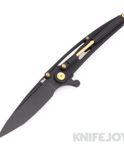 B'yond EDC Terra Mundi BEDCTM2302 Pneumatic Actuator Limited Edition Folder Black M390 Drop Point Blade with Black Titanium Handles with Piston/ Polymer Case