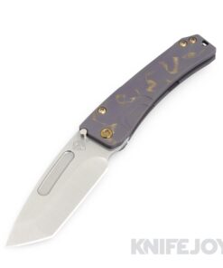 Medford Knives Slim Midi Marauder S45VN Tumbled Tanto Blade with Violet/ Bronze Birds of Paradise Handles/ Bronze Hardware and Violet/Brz Clip