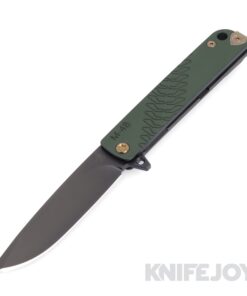 Medford Knives M-48 S45VN PVD Blade with Green Handle/ PVD Spring/ Bronze Hardware/ Bronze Clip